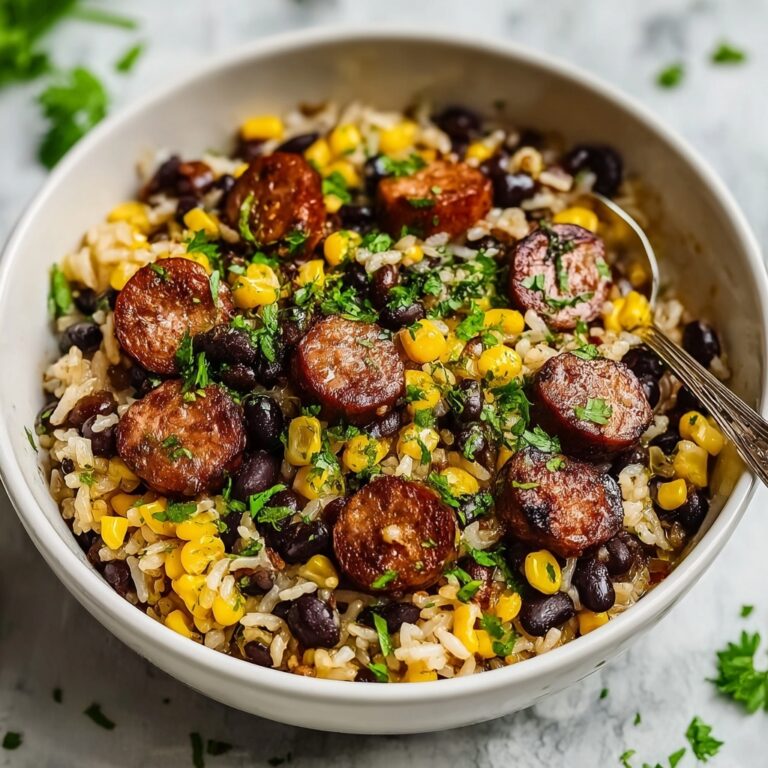 Quick and Hearty Black Beans, Sausage and Rice Skillet Recipe