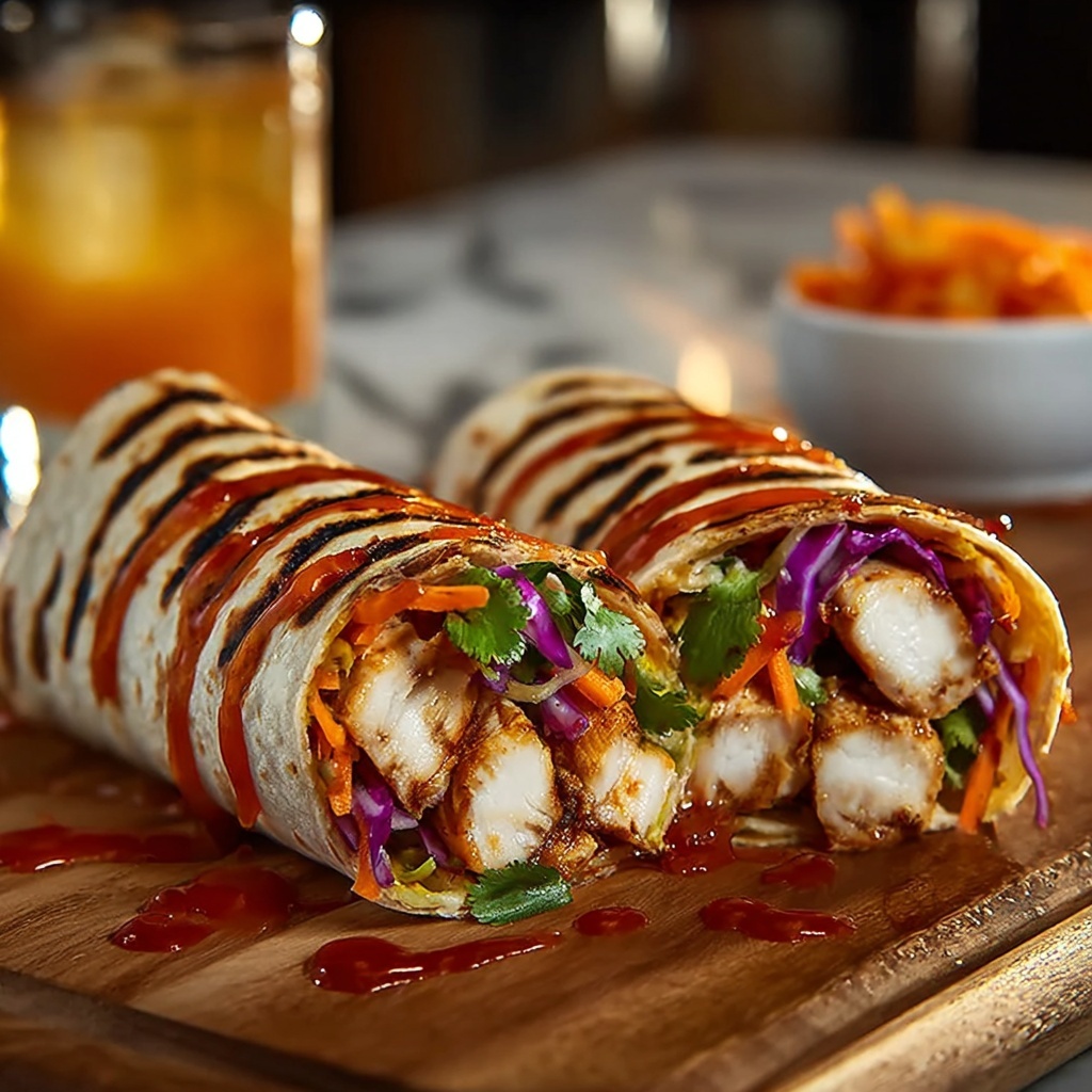 Sweet Chili Chicken Wraps – Quick, Crunchy, and Irresistibly Delicious Recipe - Recipe Image