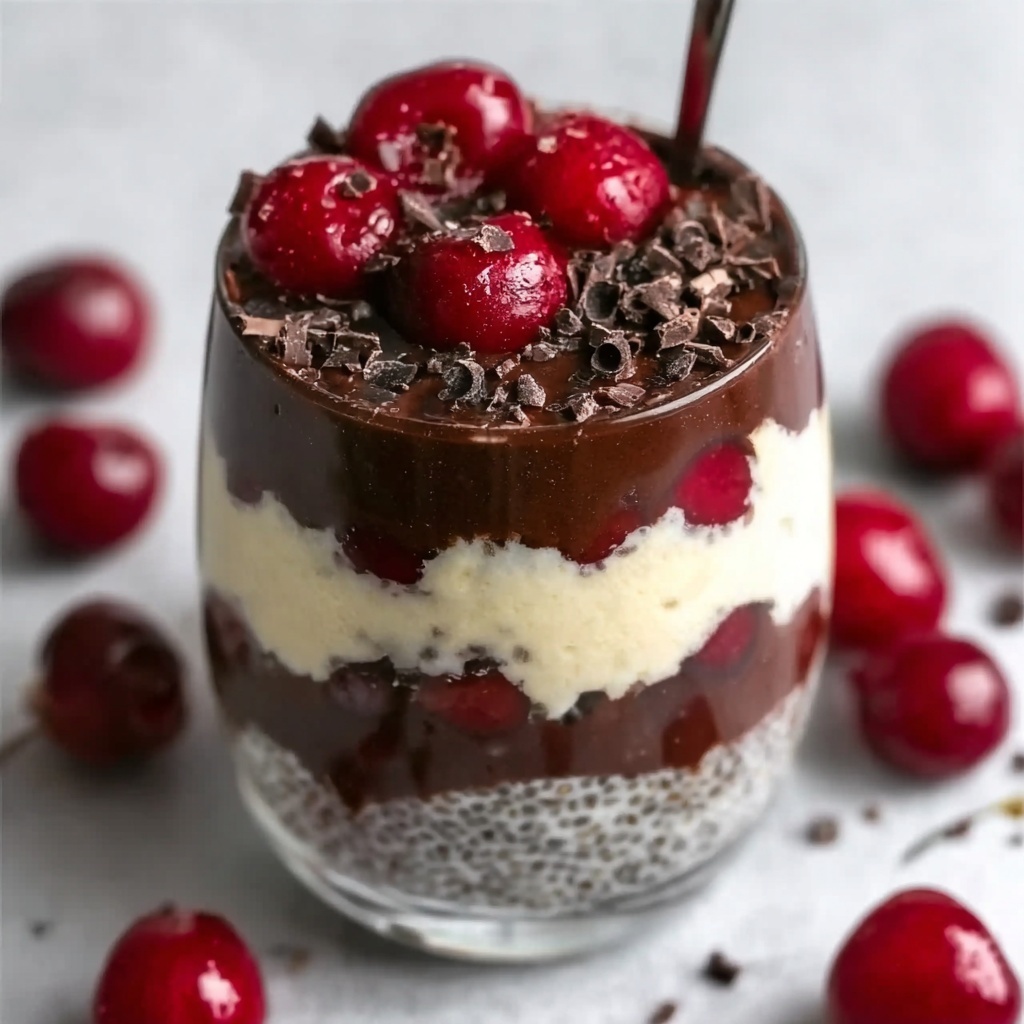 Layered Black Forest Overnight Oats Recipe - Recipe Image