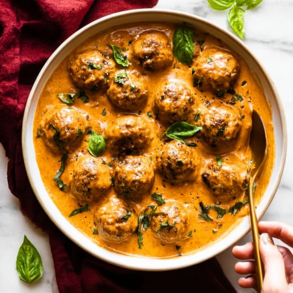 Creamy Marry Me Chicken Meatballs Recipe - Recipe Image