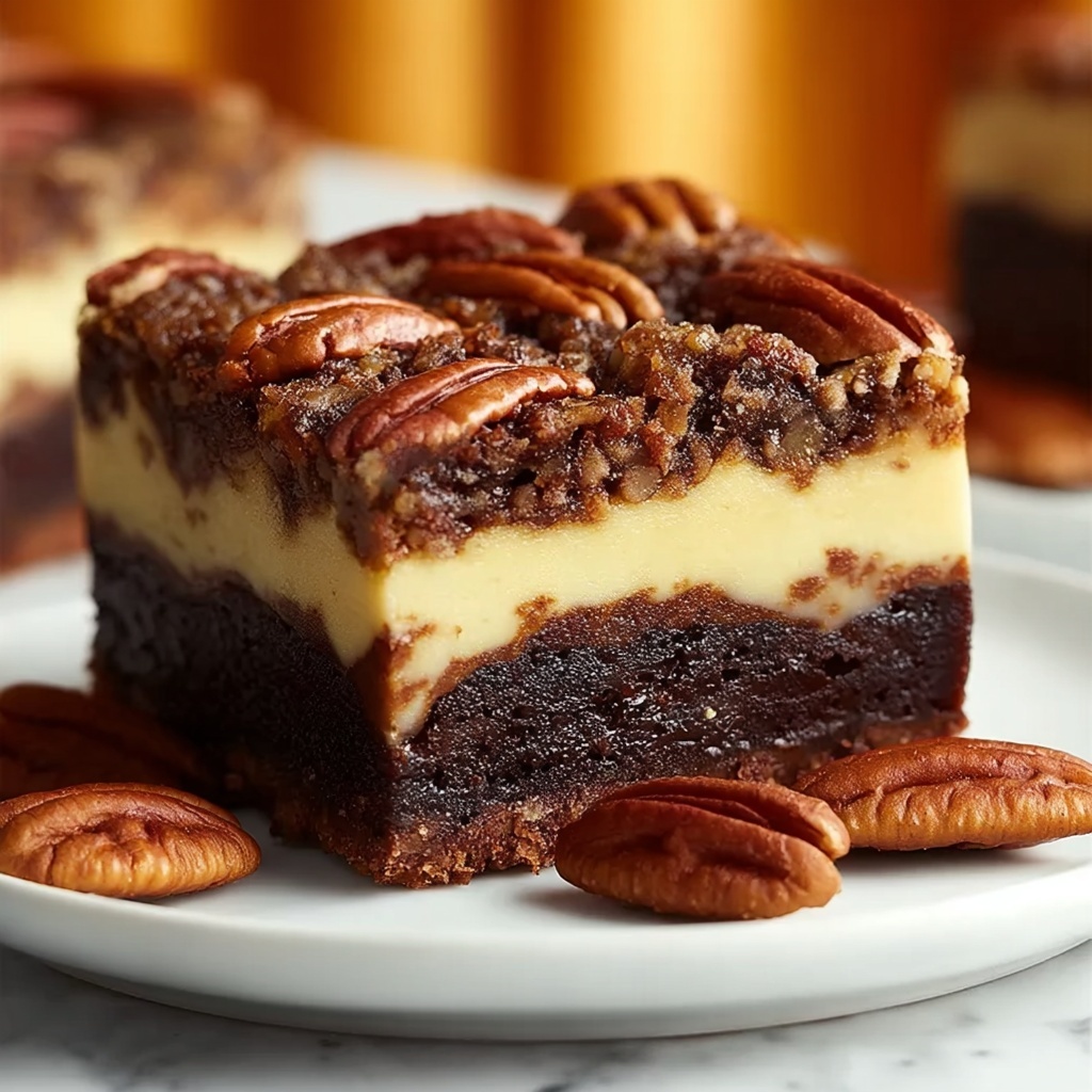 Chocolate Pecan Ooey Gooey Butter Bars Recipe - Recipe Image