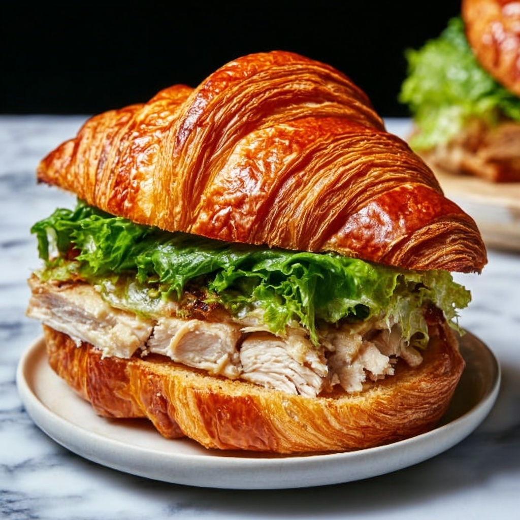Chicken Caesar Croissant Sandwich Recipe - Recipe Image