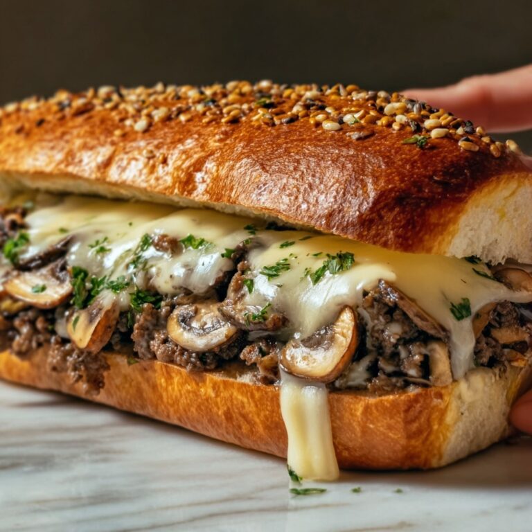 Philly Cheese Steak Sandwich with Mushrooms Recipe