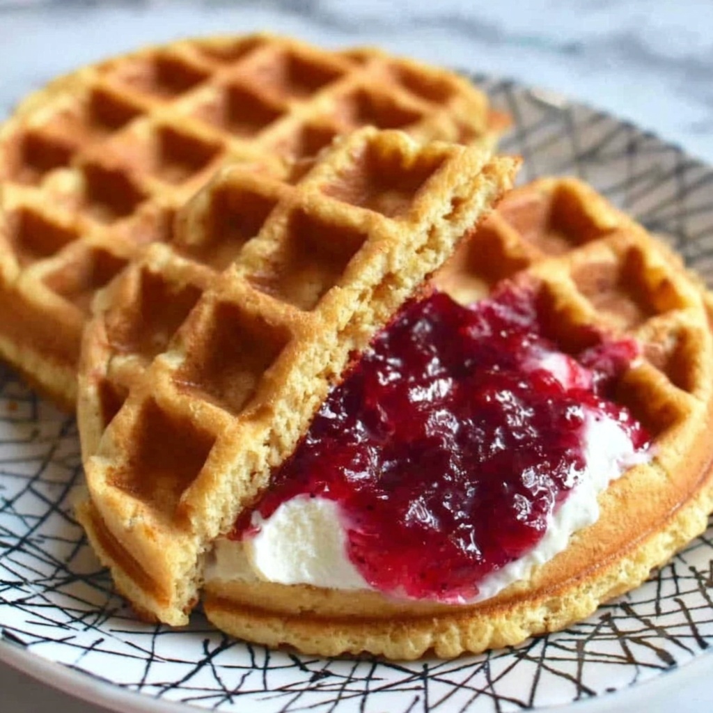 Easy Frozen Waffle Sweet Breakfast Sandwich Recipe - Recipe Image