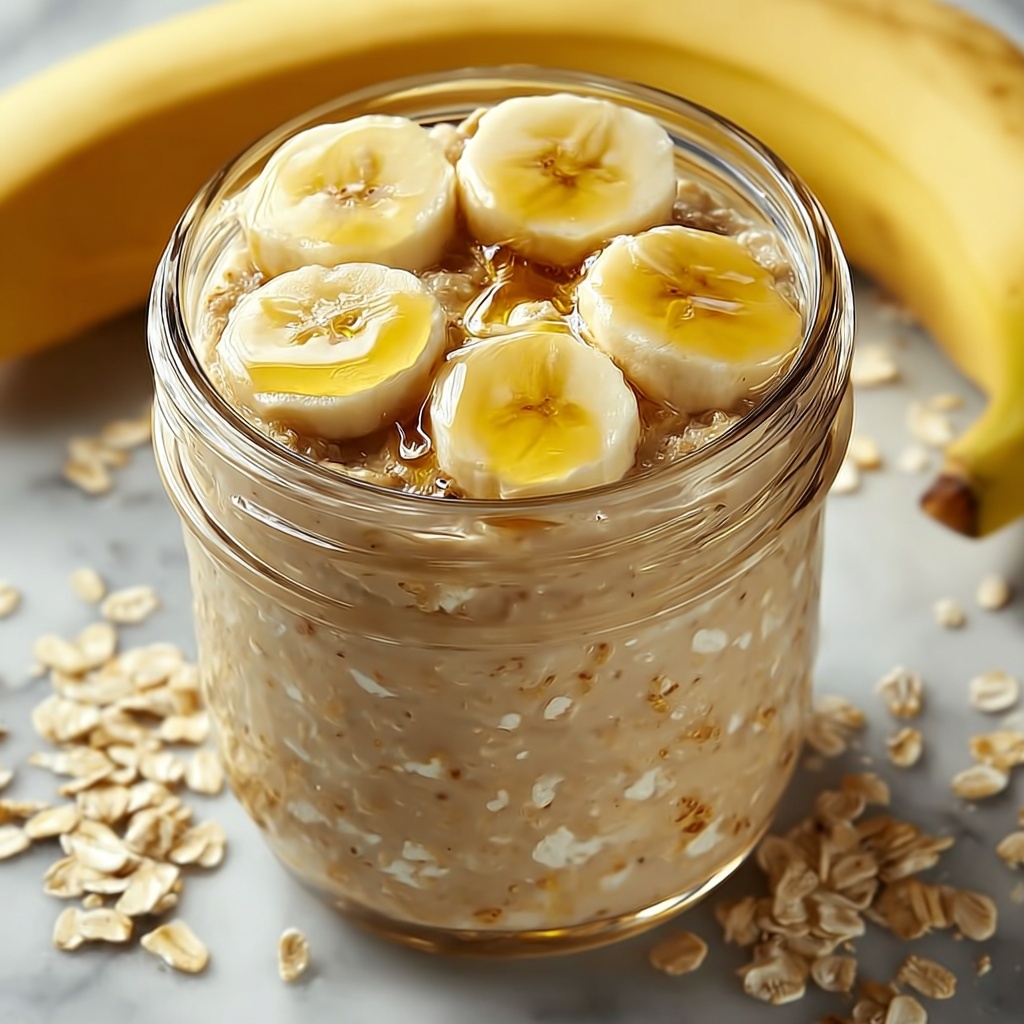 Peanut Butter & Banana Overnight Oats Recipe - Recipe Image