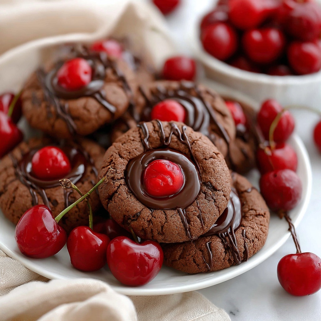 Chocolate Cherry Cookies Recipe - Recipe Image