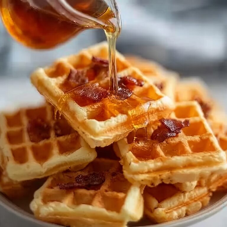 Cornbread Waffle Bites with Honey Butter Syrup Recipe