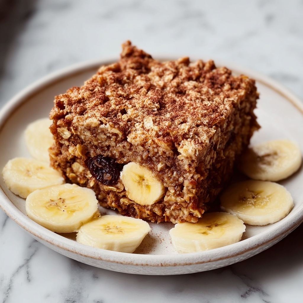 Vegan Banana Bread Oatmeal Bars with Cinnamon Crumb Delight Recipe - Recipe Image