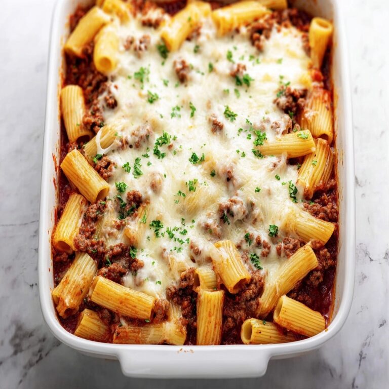 Vegan Baked Rigatoni with Lentil Meat Sauce and Tofu Mozzarella Recipe