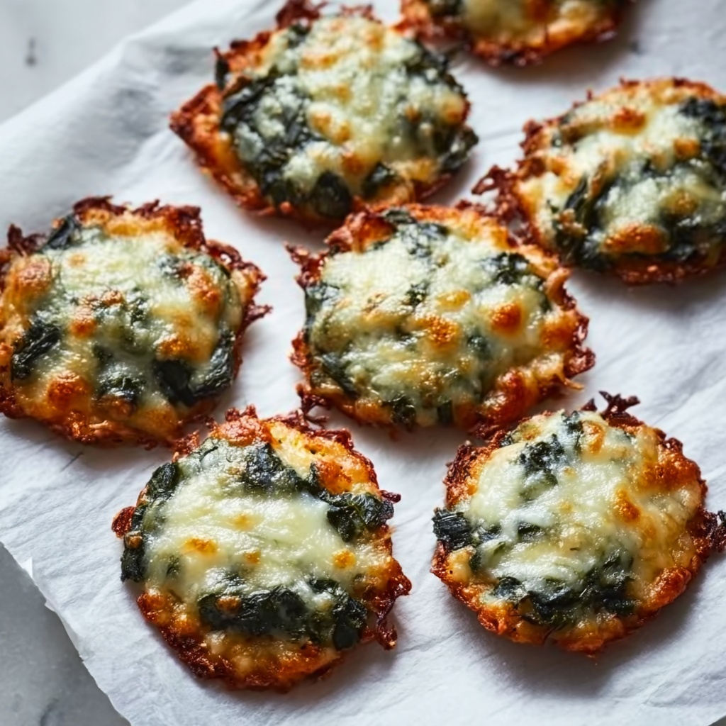 Spinach Dip Cheese Crisps Recipe - Recipe Image