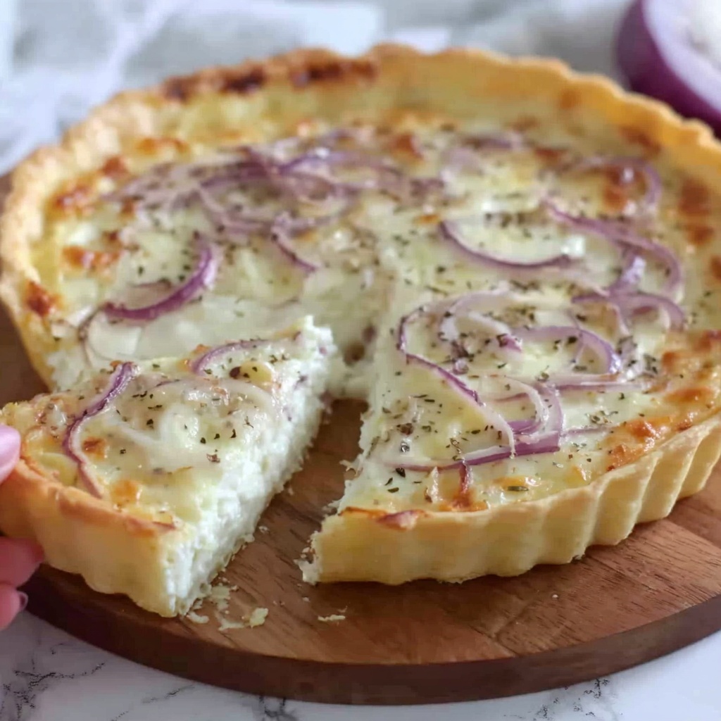 Onion Cottage Cheese Tart Recipe - Recipe Image
