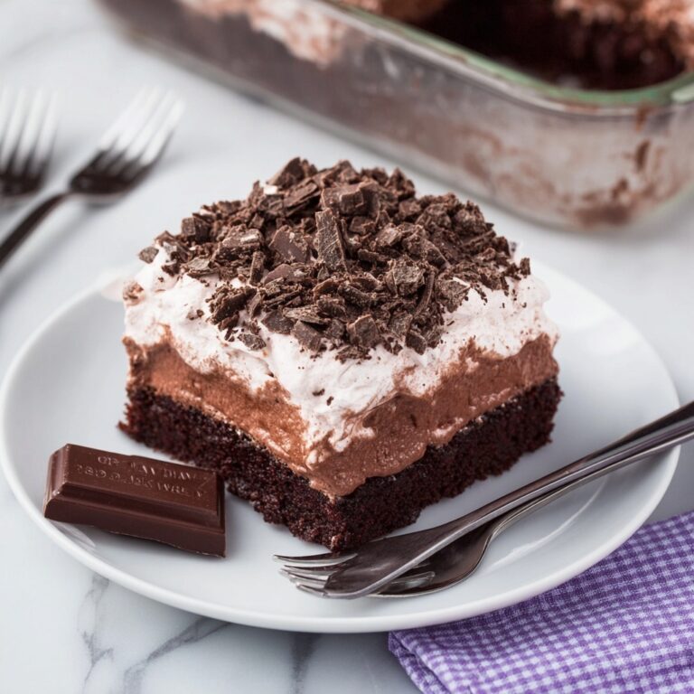 Chocolate Poke Cake with Chocolate Pudding and Hershey’s Topping Recipe