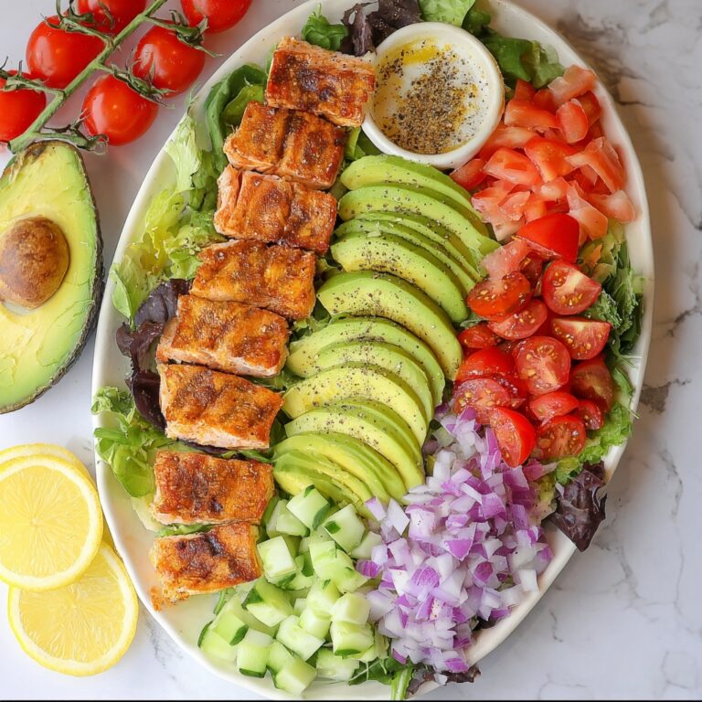 Lemon Dill Salmon Salad with Fresh Vegetables Recipe