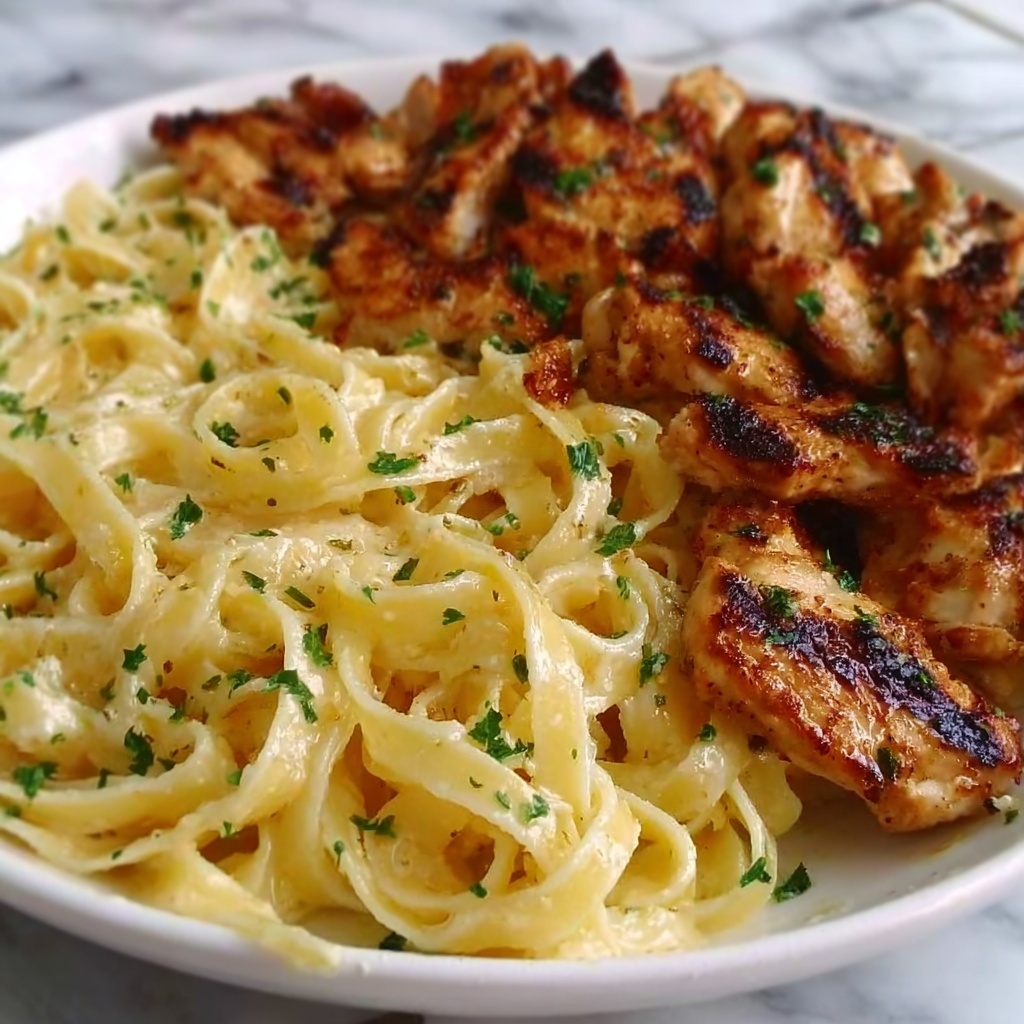 Lemon Garlic Butter Chicken with Parmesan Linguine Recipe - Recipe Image