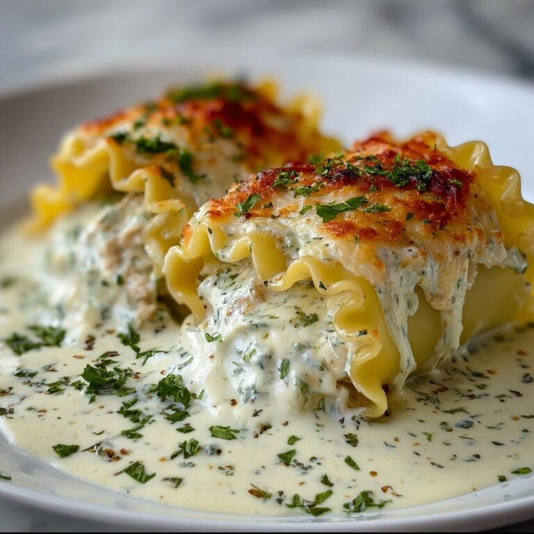 Creamy Chicken Alfredo Lasagna Rolls Recipe