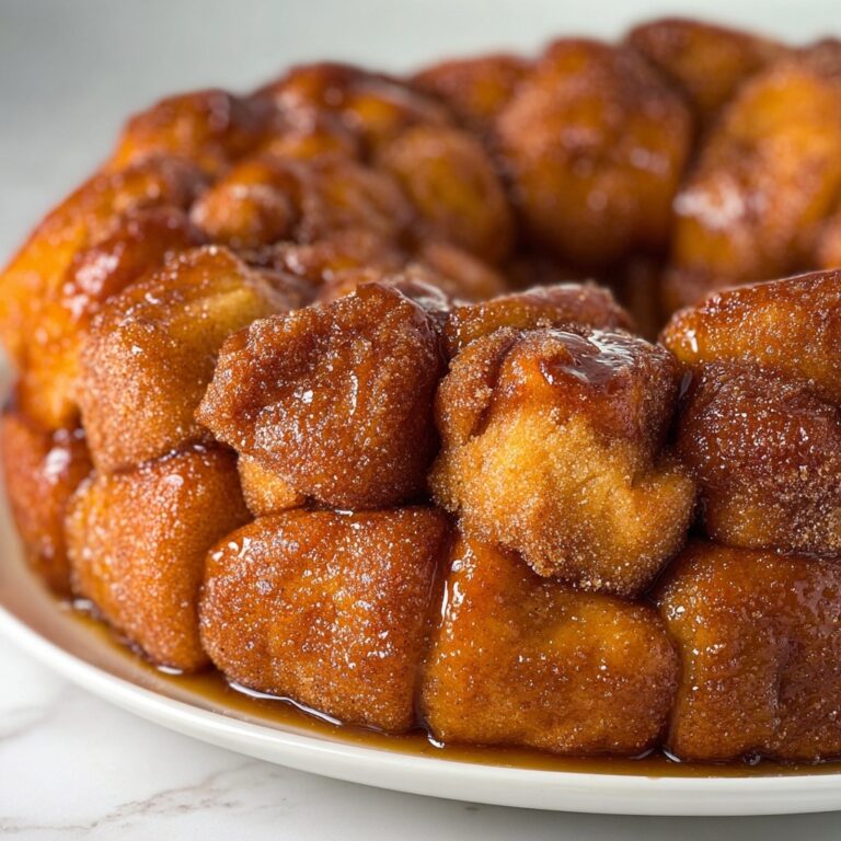 Easy Homemade Monkey Bread with Cinnamon Sugar and Caramel Drizzle Recipe