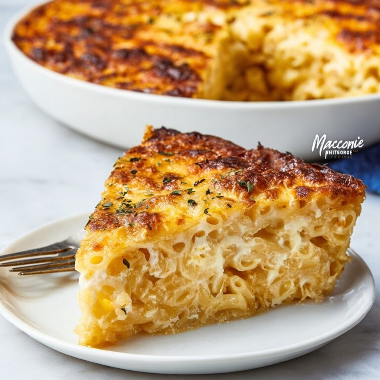 Baked Macaroni Pie with Cheddar Recipe