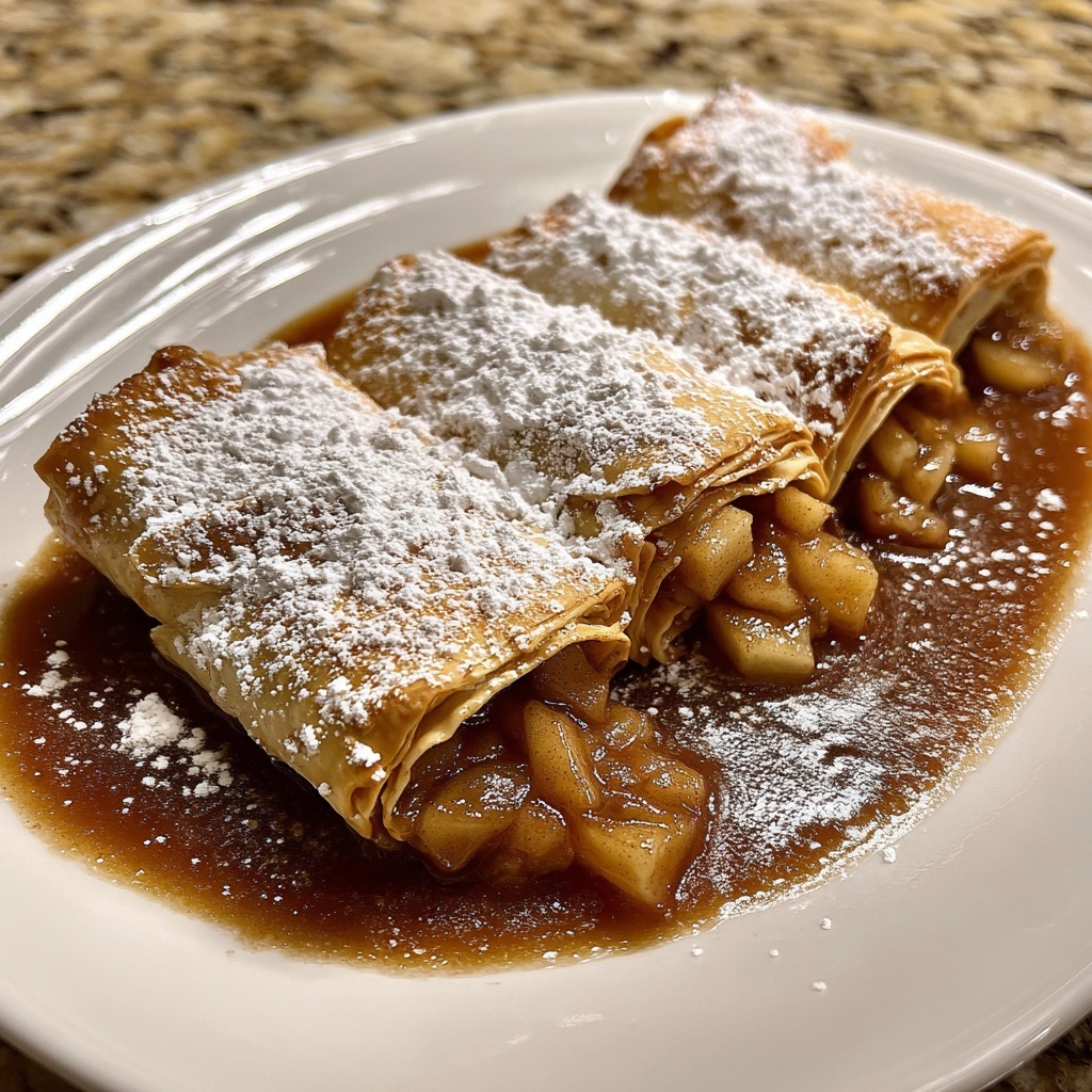 Crispy Apple Pie Egg Rolls Recipe - Recipe Image