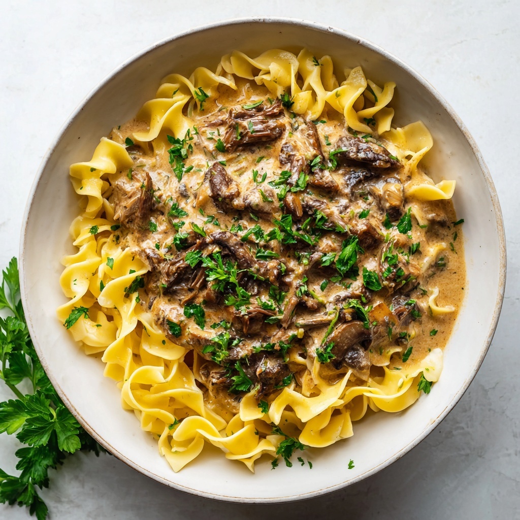 Creamy Slow Cooker Beef Stroganoff Recipe - Recipe Image