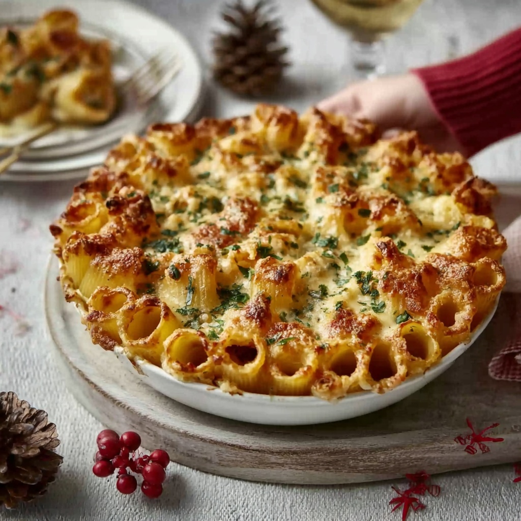 Easy Christmas Stuffed Pasta with Spinach, Mushrooms, and Cheese Recipe - Recipe Image
