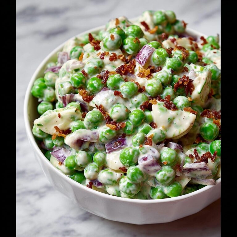 Creamy Pea Salad with Bacon and Cheddar Recipe