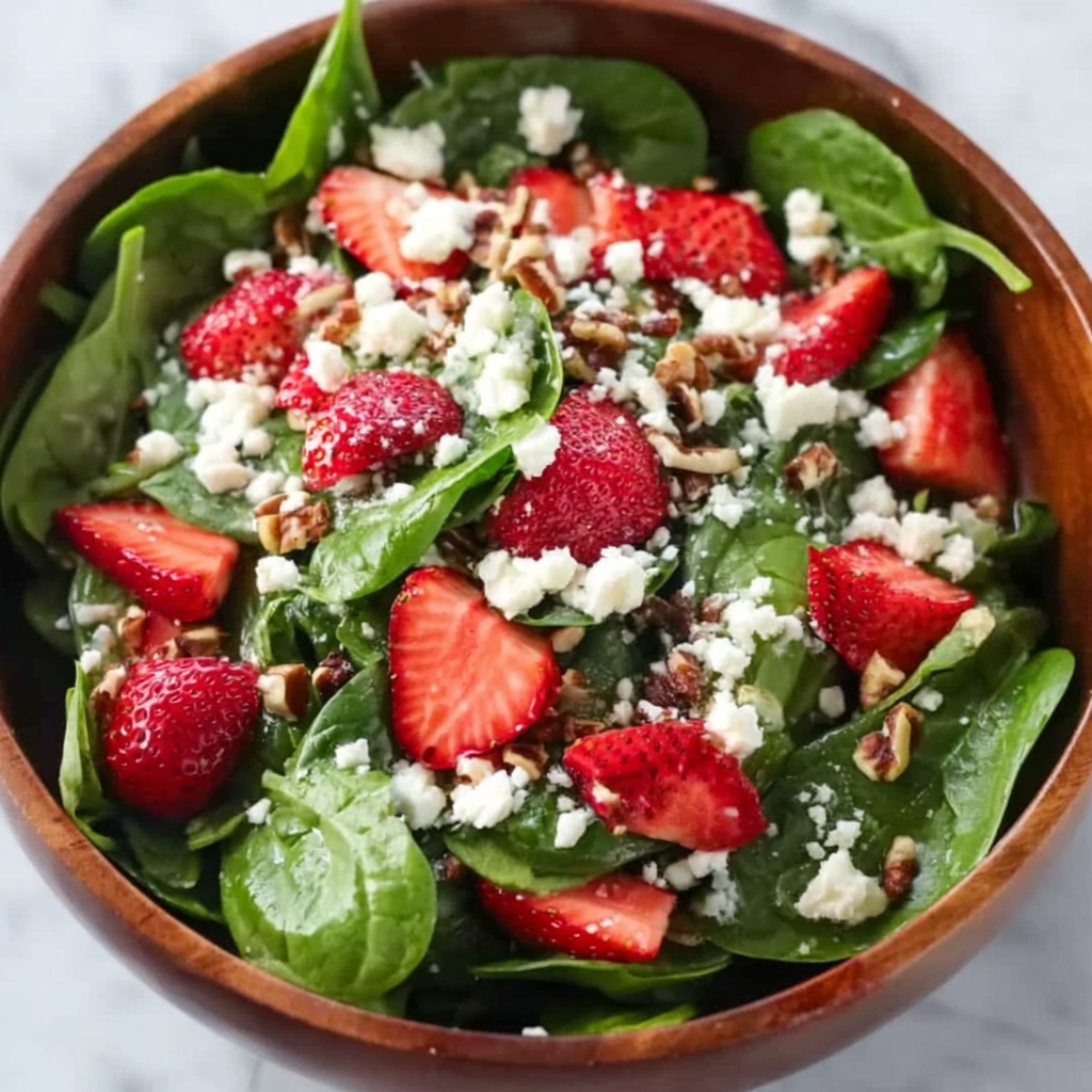 Spinach Strawberry Salad with Feta Cheese Recipe - Recipe Image