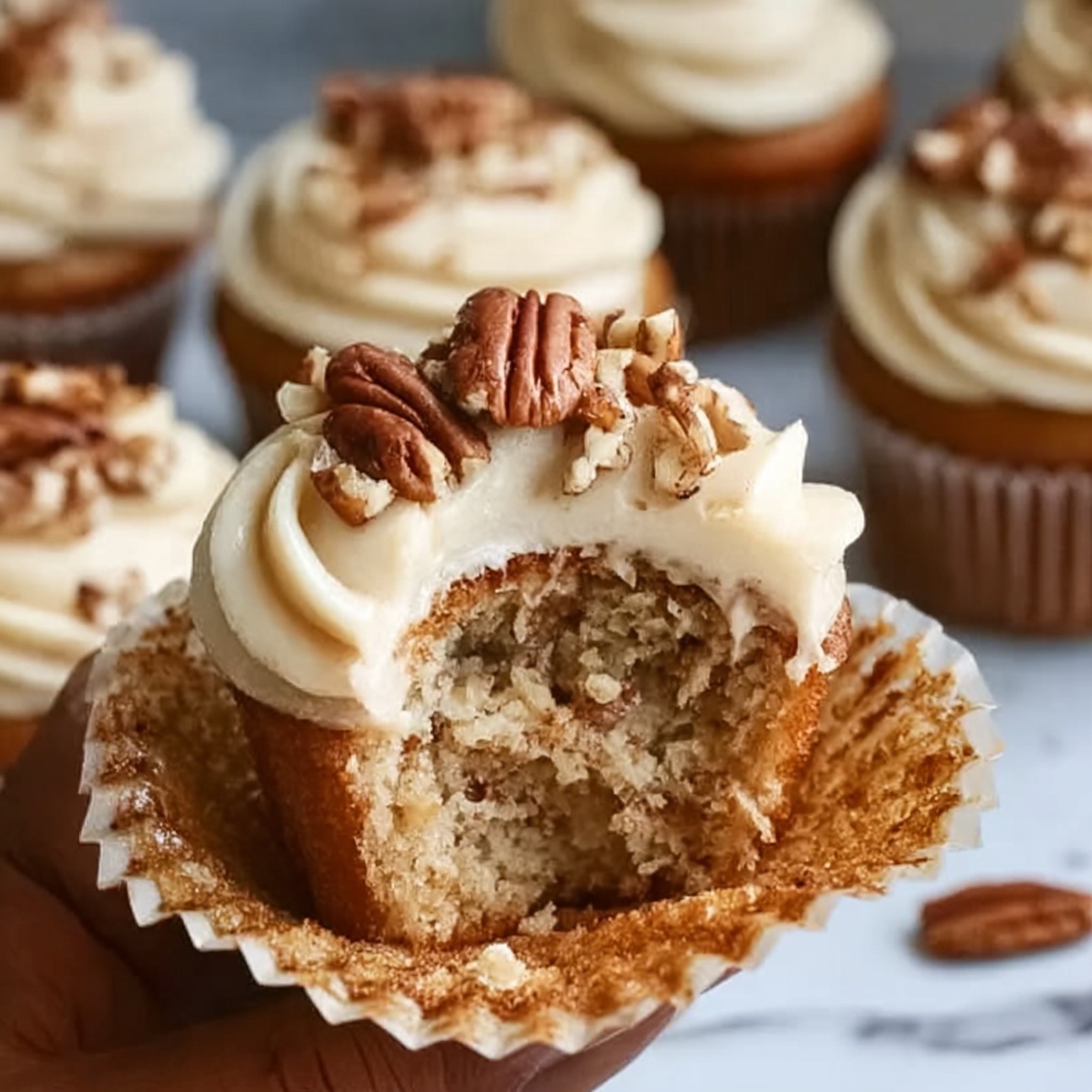 Banana Cinnamon Pecan Cupcakes with Cream Cheese Frosting Recipe - Recipe Image