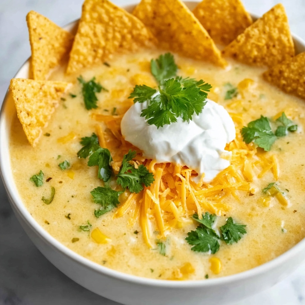 Creamy Green Enchilada Chicken Soup Recipe - Recipe Image
