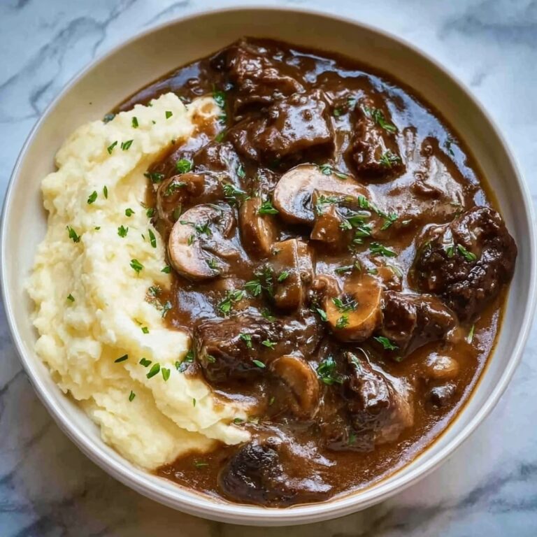 Slow Cooker Beef Stroganoff with Garlic Butter Mushrooms and Creamy Sauce Recipe