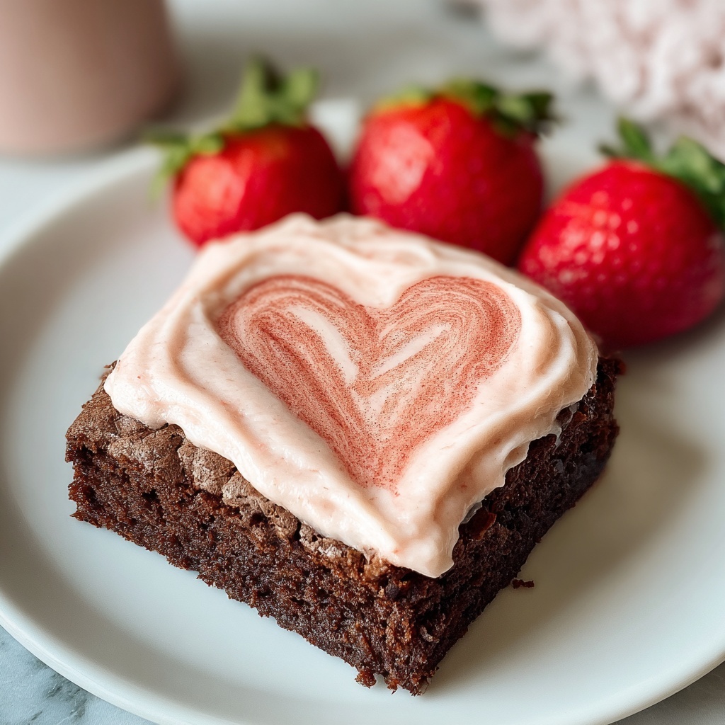 Strawberry Sweetheart Brownies Recipe - Recipe Image