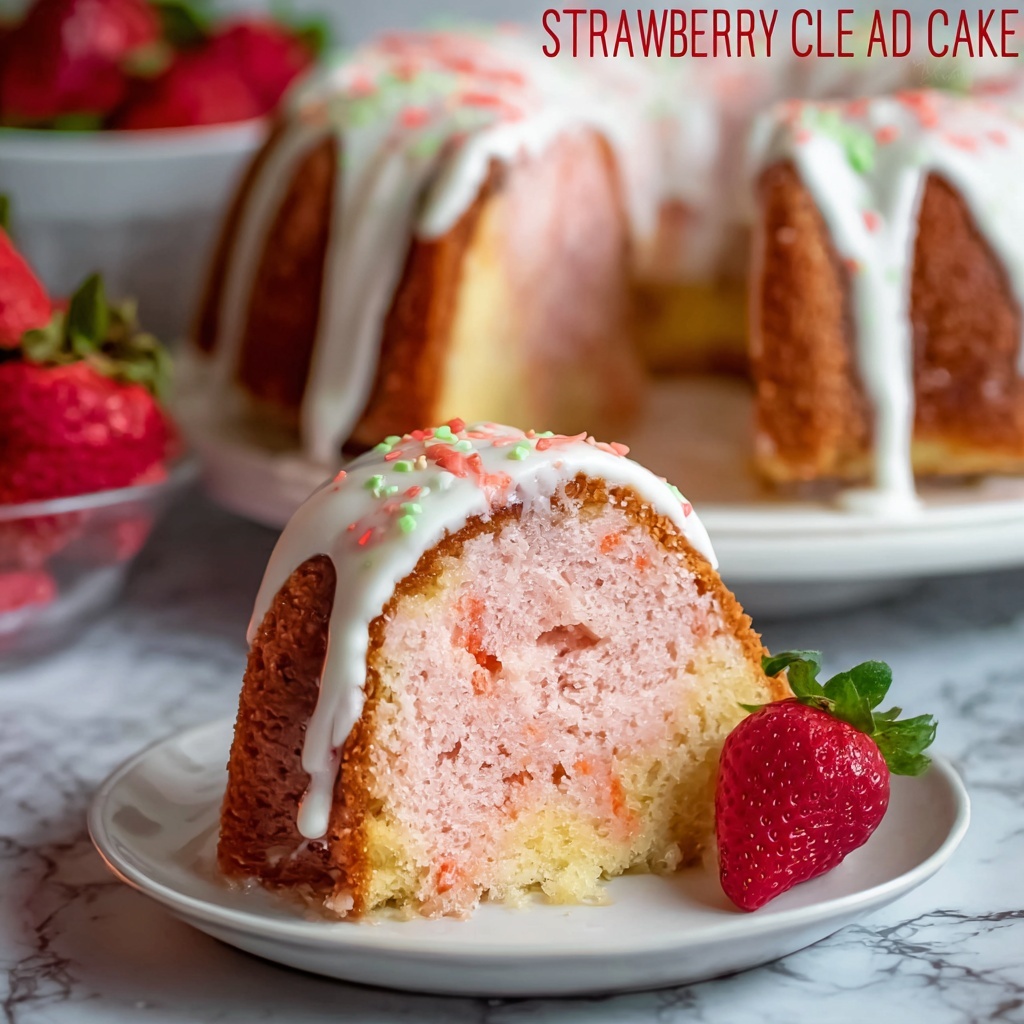 Melted Ice Cream Strawberry Cake Recipe - Recipe Image