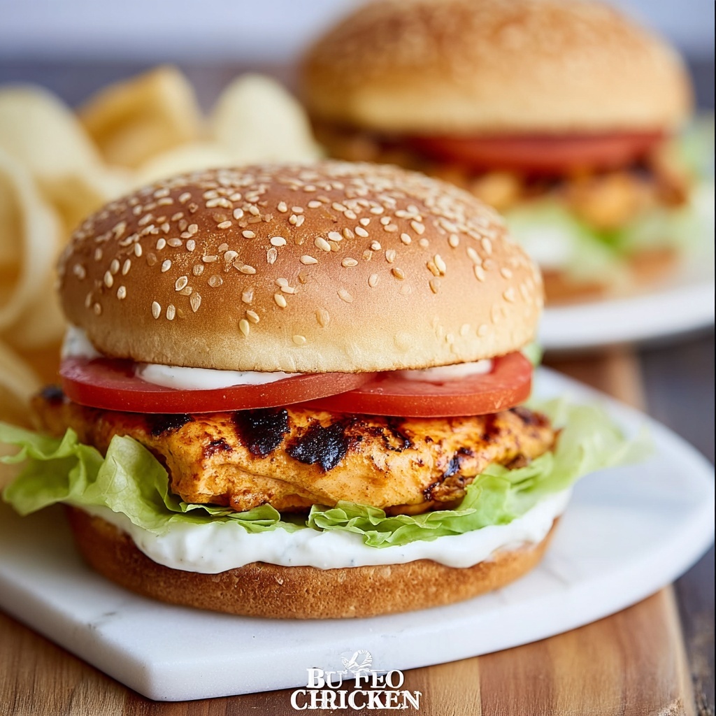Buffalo Chicken Burgers Recipe - Recipe Image