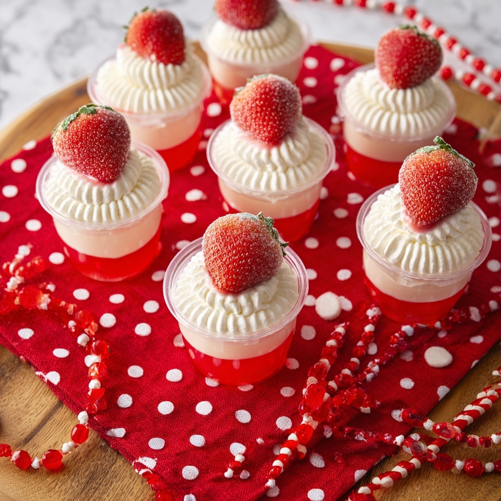 Santa Hat Jello Shots Recipe - Recipe Image