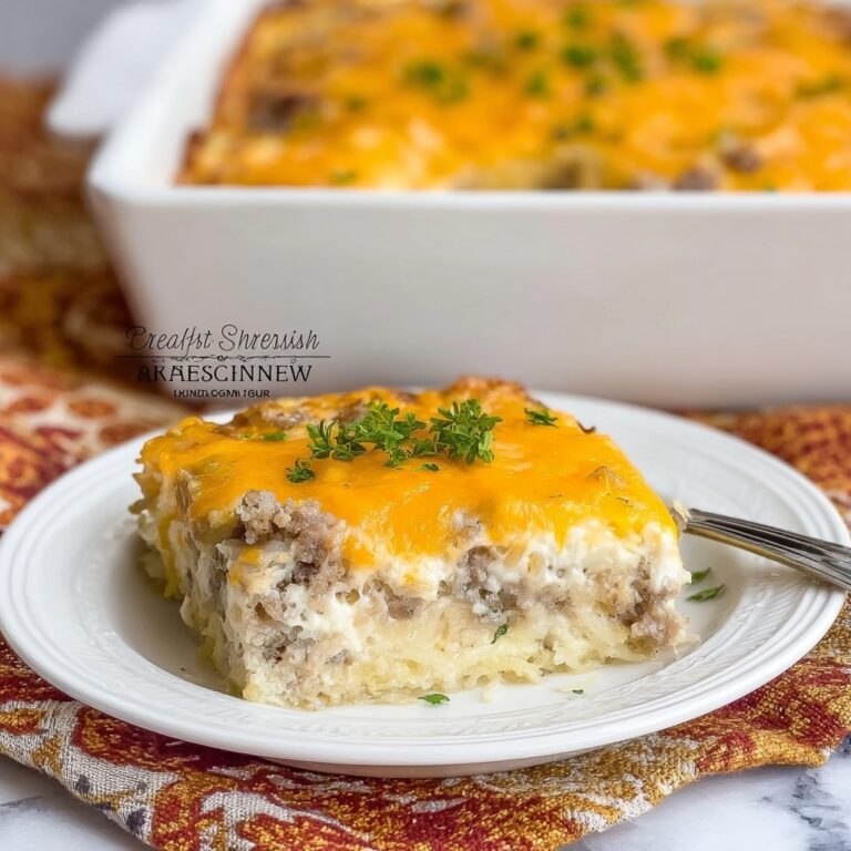 Sausage & Cream Cheese Hash Brown Breakfast Casserole Recipe