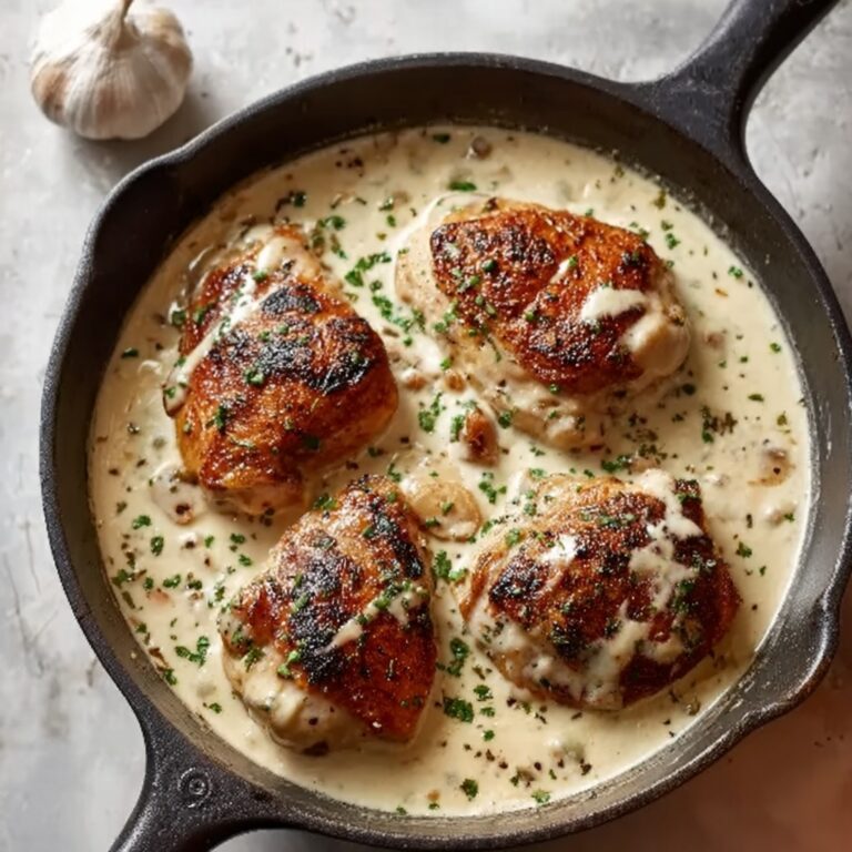 Creamy Garlic Chicken Skillet Recipe