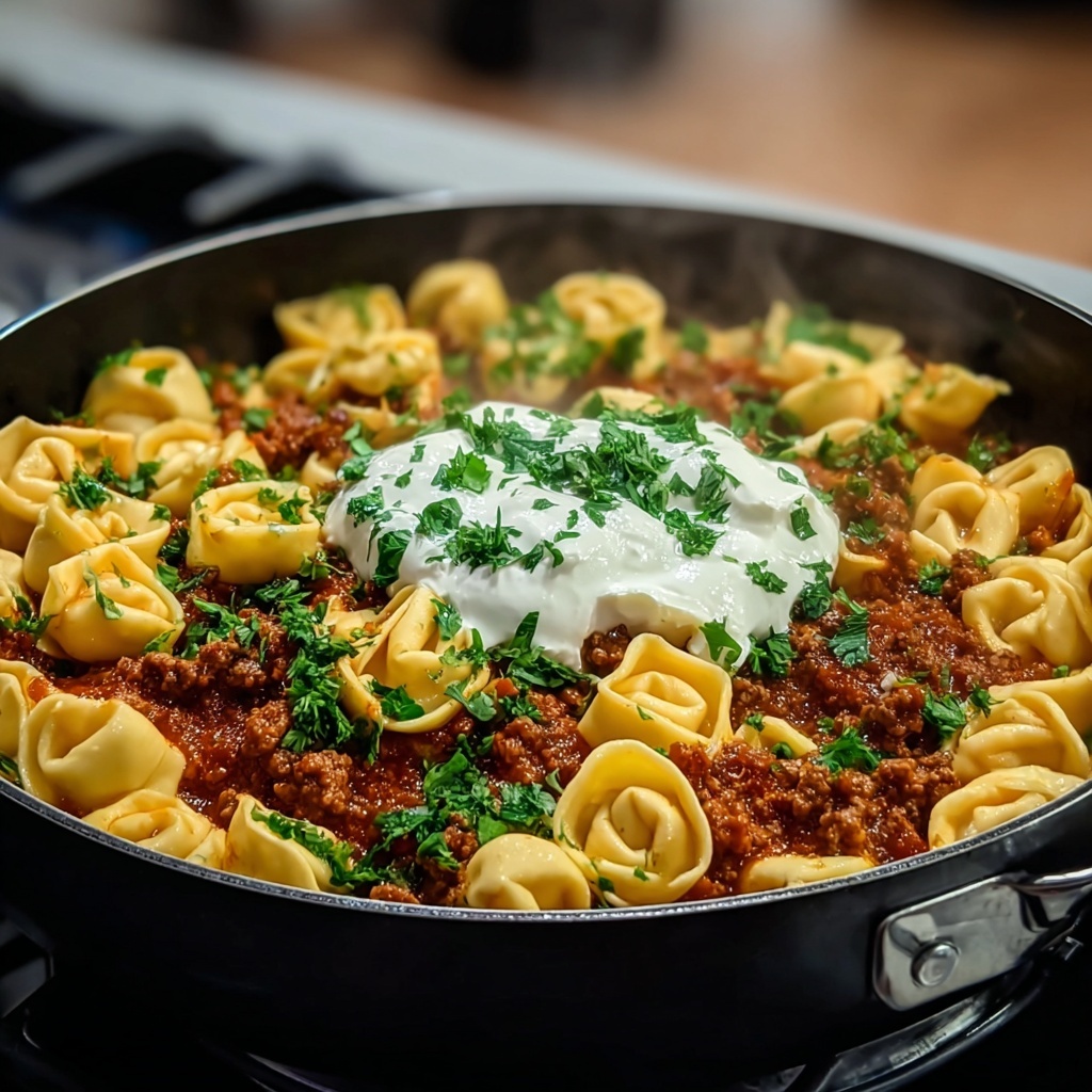 Cheesy Beef Enchilada Tortellini: A Hearty Dinner Delight Recipe - Recipe Image