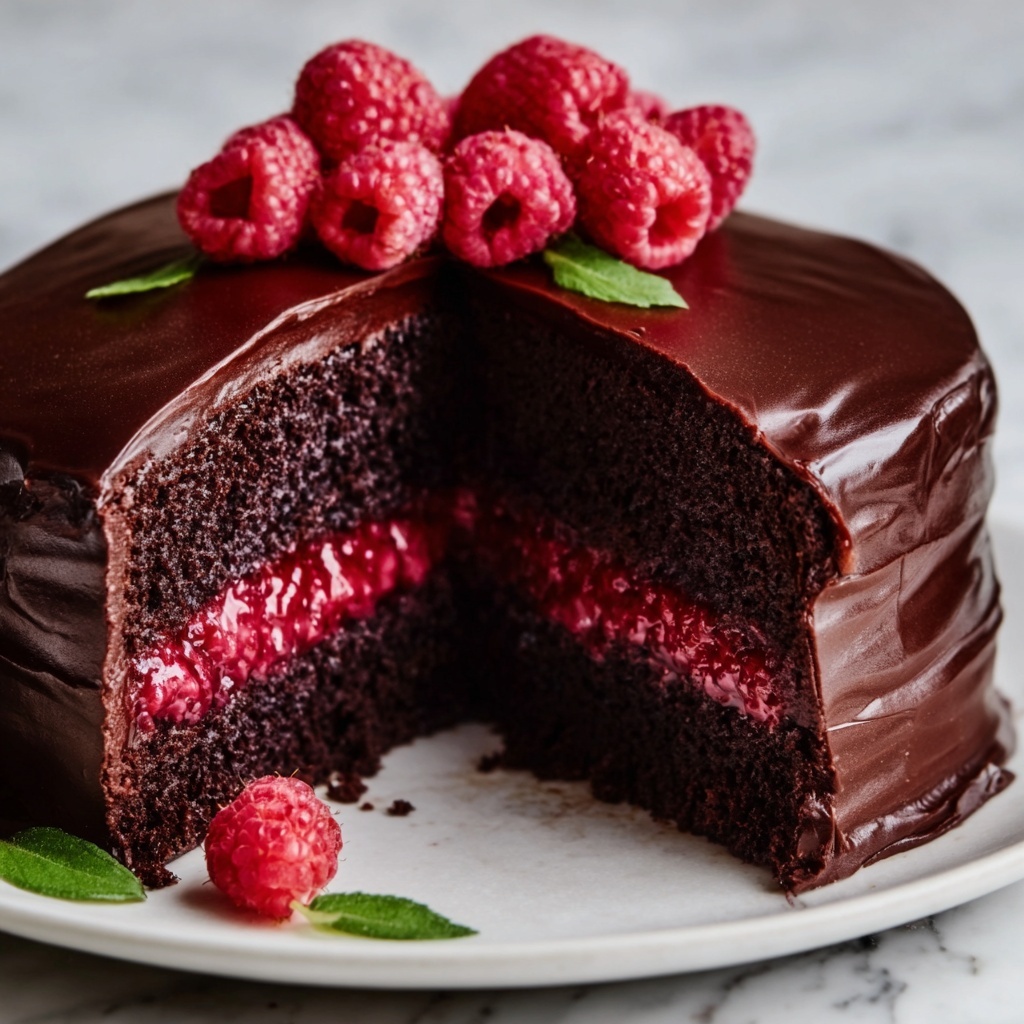 Decadent Chocolate Cake with Fresh Raspberry Bliss Recipe - Recipe Image