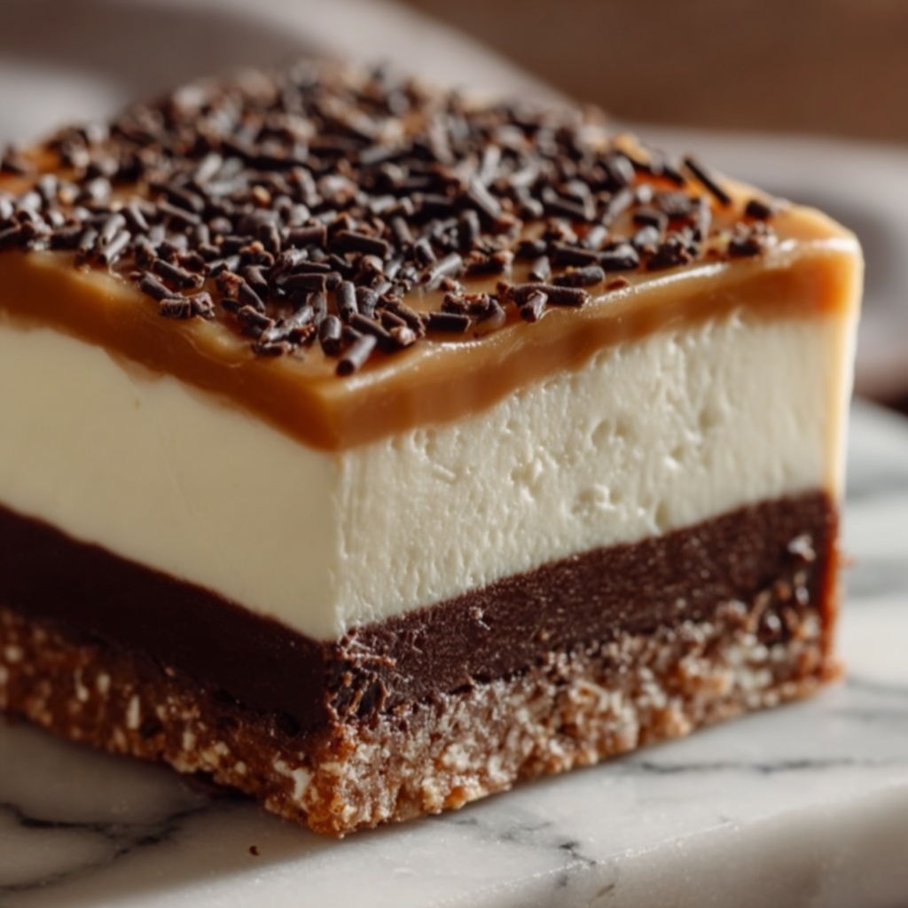 No-Bake Earl Grey Infused Chocolate Topped Slice Recipe - Recipe Image