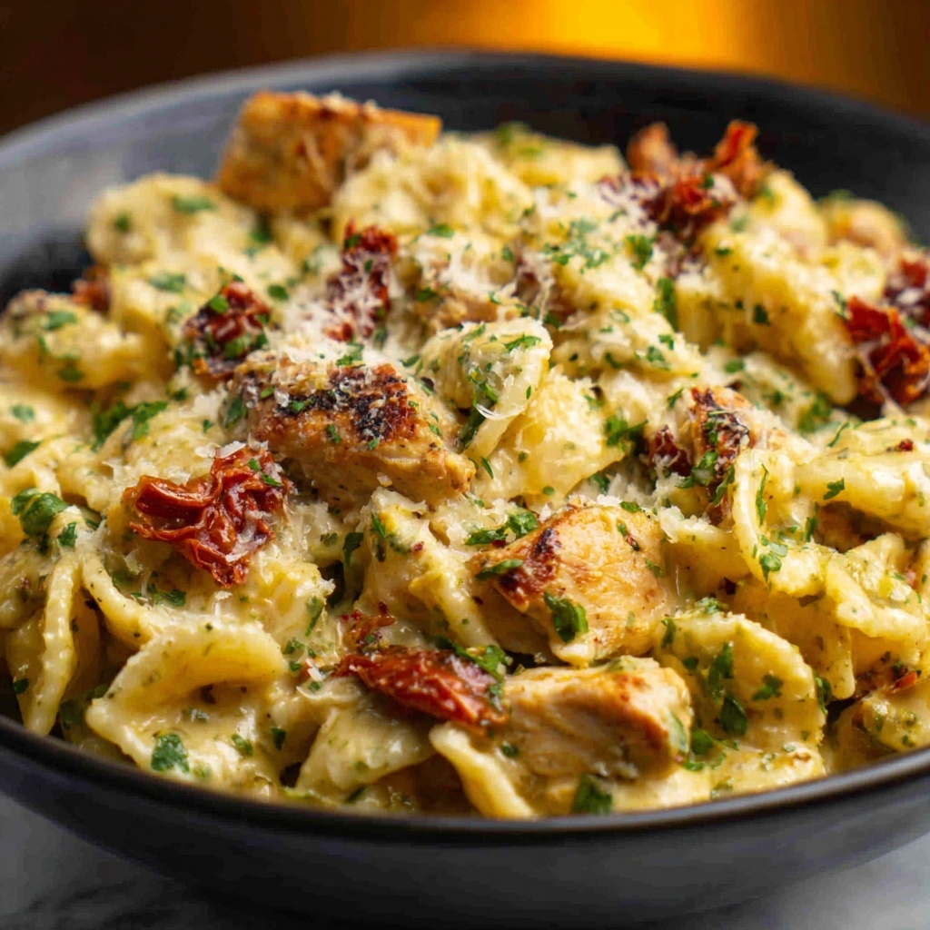 Loaded Chicken and Cajun Sausage Pasta Casserole Recipe - Recipe Image