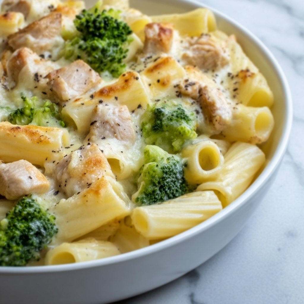 Creamy Pesto Chicken and Broccoli Pasta Bake Recipe - Recipe Image