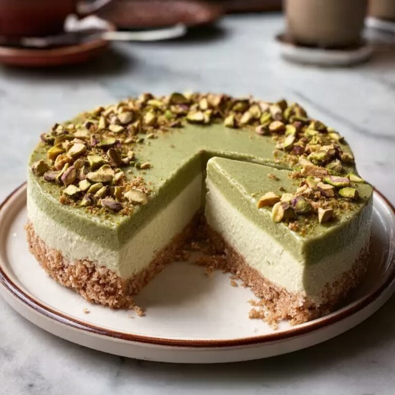 Pistachio Cheesecake with Almond Crust Recipe