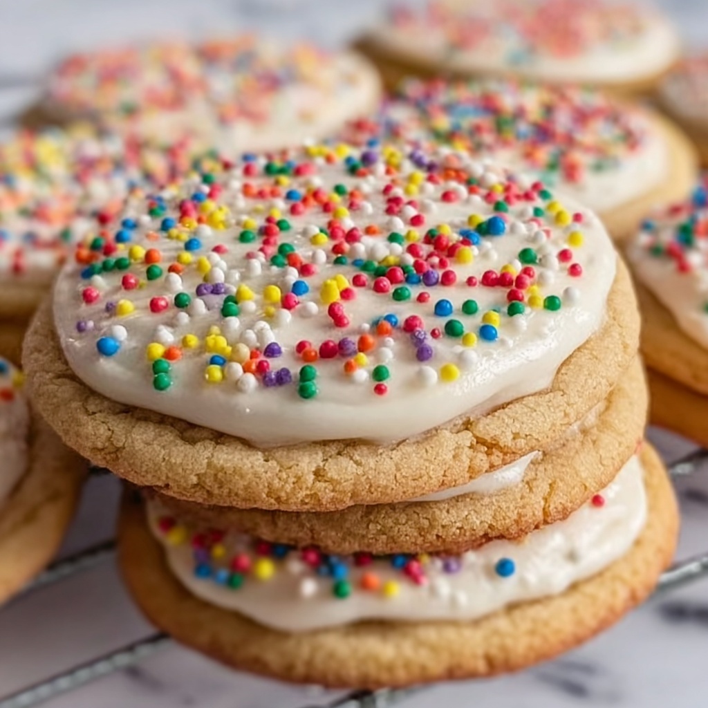 Lofthouse Sugar Cookies with Fluffy Vanilla Frosting and Sprinkles Recipe - Recipe Image