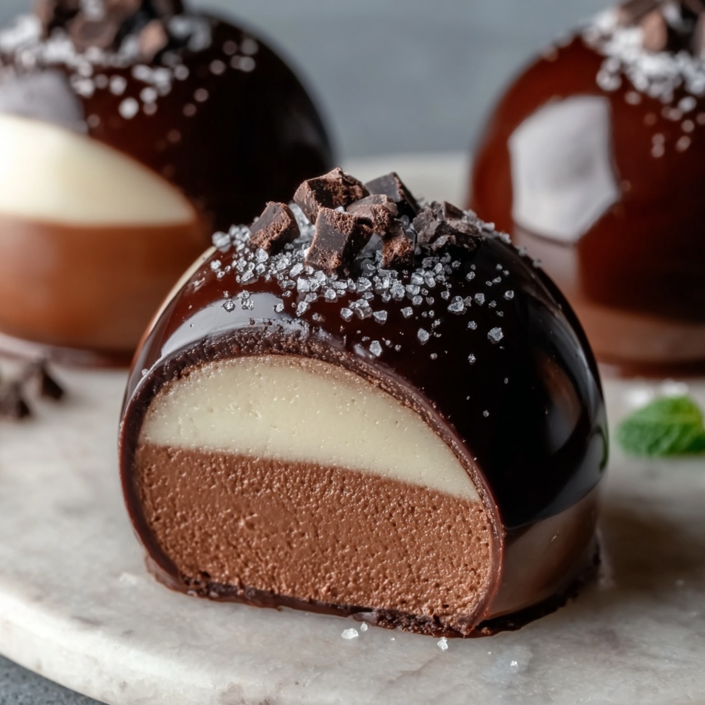 Salted Caramel Chocolate Mousse Domes Recipe - Recipe Image