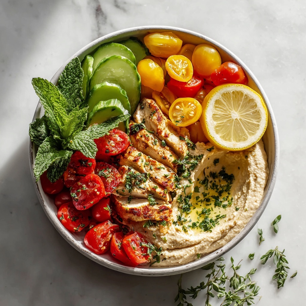 Lemon Herb Hummus Chicken Bowls Recipe - Recipe Image