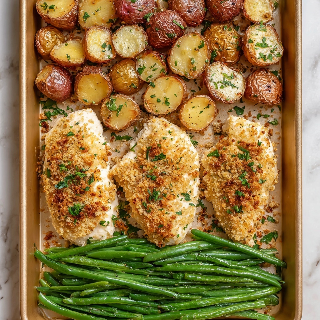 Parmesan Crusted Chicken Sheet Pan Dinner Recipe - Recipe Image