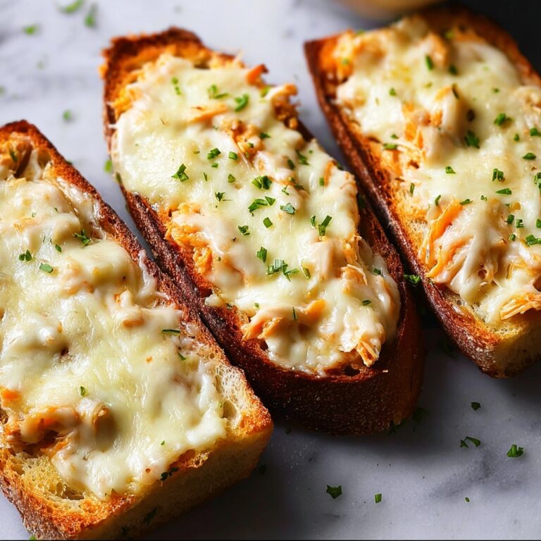 Creamy Chicken Alfredo Garlic Bread Recipe