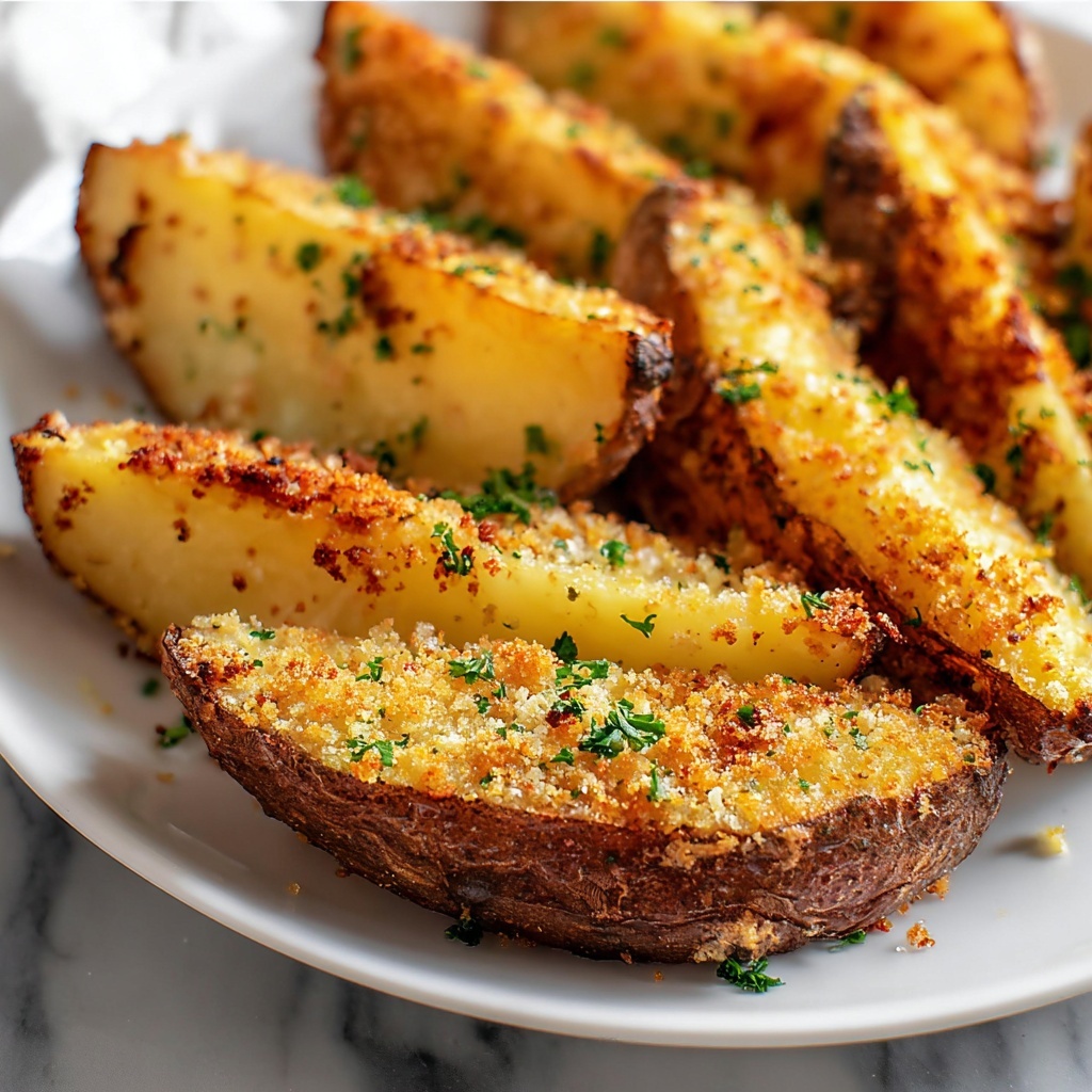 Baked Garlic Parmesan Potato Wedges Recipe - Recipe Image