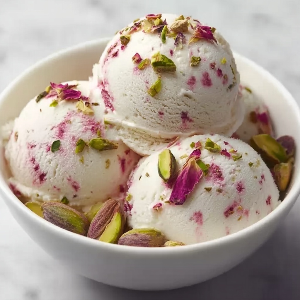 Rose Pistachio Ice Cream Recipe - Recipe Image