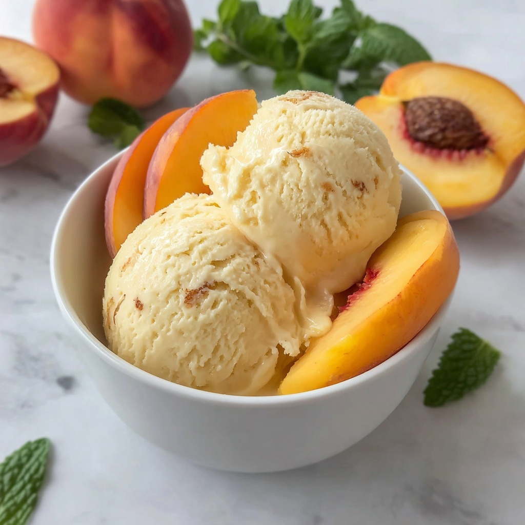 Dairy-Free Homemade Peach Frozen Yogurt Recipe - Recipe Image