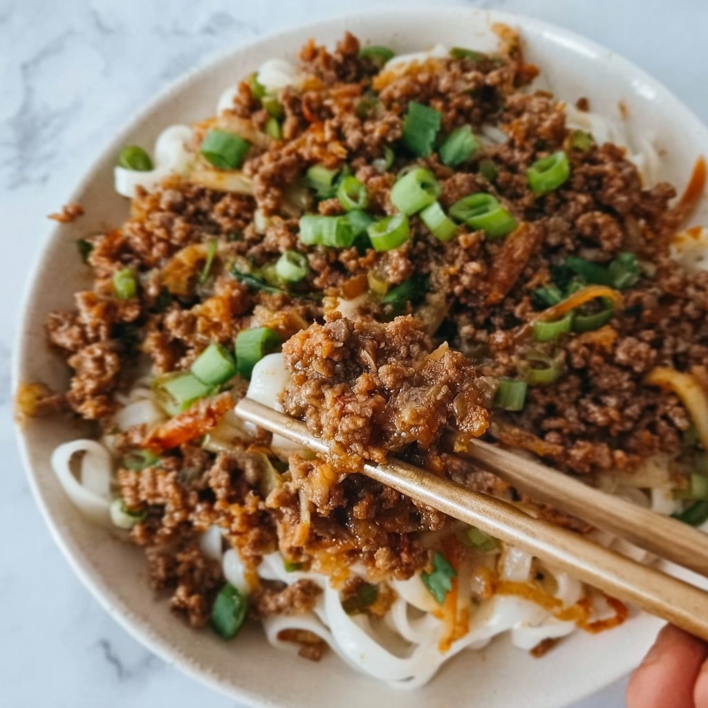 Sticky Hoisin Beef with Rice Noodles and Crunchy Peanuts Recipe - Recipe Image